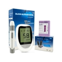 Blood Glucose Monitor Kit,  Blood Glucose Meter Glucometer Kit ,50 Glucometer Strips, 50 Lancets, Lancing Device, Carrying Case