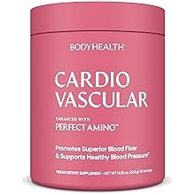 BodyHealth القلب والأوعية الدموية مع PerfectAmino، تدفق الدم ودعم مكملات صحة القلب مع CoQ10، نيكوتيناميد ريبوسيد، ريسفيراترول وD-ريبوز، نكهة الشوكولاتة، 30 حصة