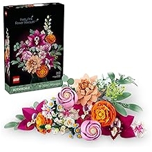 LEGO Botanicals Pretty Pink Flower Bouquet Building Set for Adults - Gifts for Valentines Day for Her- Artificial Flowers for Decor or Table Display - 10342
