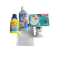 صندوق 5 لتنظيف الملابس، حامل منظم لمستلزمات التنظيف الأساسية مع مجموعة منزلية، أبيض، مجموعة من 5 قطع