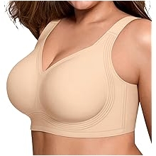 Bras for Women Supportive Wireless Push Up Bra Full Coverage No Underwire Seamless Plus Size for Older Women