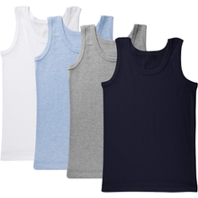Brix Boys Undershirt Tank Top - Tagless 100% Cotton Super Soft 4 Pack Novelty