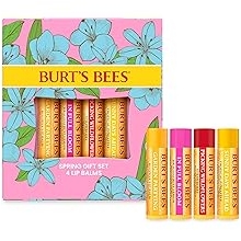 Burt's Bees Gifts Ideas - In Full Bloom Lip Balm Set, Original Beeswax, Dragonfruit Lemon, Tropical Pineapple &amp; Strawberry, Natural Origin Lip Treatment, 4 Tubes, 0.15 oz.