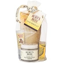Burt's Bees Valentine's Day Gifts Ideas - Hand Repair Set, 3 Hand Creams plus Gloves - Almond Milk, Lemon Butter Cuticle Cream, Shea Butter Repair
