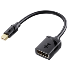 Cable Matters 32.4Gbps 8K Mini DisplayPort to DisplayPort 1.4 Adapter Mini DP to DP 1.4 in Black - 8K@60Hz, 4K@120Hz Resolution Ready - Thunderbolt and Thunderbolt 2 Port Compatible