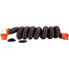 Camco RhinoFLEX 15-Ft CamperRV Sewer Hose Kit - Features Clear Elbow Fitting wRemovable 4-in-1 Adapter - Connects to 3&rdquo; Slip or 3&rdquo;3.5&rdquo;4&rdquo; NPT Threaded Sewer Connection 39761