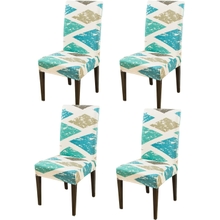 CAPSCEOLL Teal Chair Covers Turquoise Chair Slipcovers Stretch Removable Washable Chair Protector Chair Covers for Dining Room Set of 4