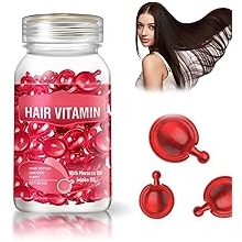 Capsules for Hair Care,30PCS Hair Vitamin Serum Capsule, Hair Care Essence Rich in Vitamin E Capsules, Moroccanoil Hair Oil for Hair Repair and Care, Improves Dryness and Frizz Red