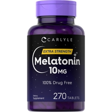 Carlyle Melatonin 10mg | 270 Tablets | Supplement | Drug Free Aid for Adults | Vegetarian, Non-GMO, Gluten Free
