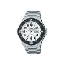 Casio Mens Analog Wristwatch, Black and Silver
