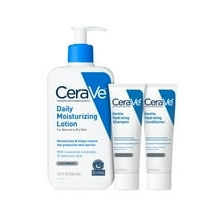 CeraVe Daily Moisturizing Lotion 12 oz, Gentle Hydrating Shampoo & Conditioner 2 x 1oz