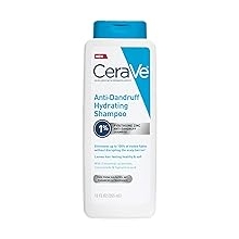 CeraVe Hydrating Anti Dandruff Shampoo, 1% Pyrithione Zinc Dandruff Treatment With Ceramides, Niacinamide & Hyaluronic Acid, Helps Eliminate Flakes & Provides Itchy Scalp Relief, Sulfate Free, 12 Oz