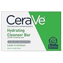 CeraVe Hydrating Cleanser Bar - Soap-Free Body and Facial Cleanser with 5% Moisturizing Cream - 4.5 Ounce Bar