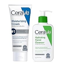 CeraVe Hydrating Skin Care Set, 8oz Moisturizing Cream & 8oz Hydrating Facial Cleanser, Ceramides + Hyaluronic Acid Moisturizer and Face Wash, Accepted by National Eczema Association