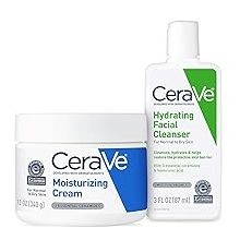 CeraVe Moisturizing Cream and Hydrating Face Wash Trial Combo, 12oz Cream + 3oz Travel Size Cleanser