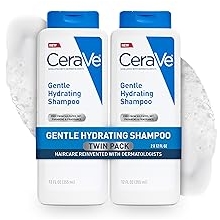 CeraVe Gentle Hydrating Shampoo, With Ceramides, Niacinamide & Hyaluronic Acid For Soft, Healthy Looking Hair & Scalp, Sulfate Free & Color Safe Shampoo, For All Hair Types, 12 Oz Pack of 2