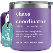 Chaos Coordinator Tumbler Mug Purple Gifts for Women Thank You Gifts 14 Ounce Nurses Week Gifts Teacher Appreciation Gifts for Women Gift Baskets for Women Nurse Gifts for Women Nurse Manager Gifts