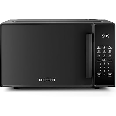 Chefman Countertop Microwave Oven 1.1 Cu. Ft., 1000 Watts with 10 Power Levels, 6 Cooking Presets with One-Touch Express Cook, Eco Mode, Child Safety Lock, Mute Button - Black