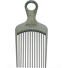 Chicago Comb Model 7 Carbon Fiber Pick Comb, for Long Thick Curly &amp; Afro Hair Styles, Black Color, 6 inches 15 cm