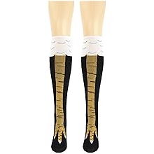 Chicken Leg Socks Knee High Mid-calf Cotton Novelty Funny Feet Costume Stocking for Women Men and Kids Thanksgiving Gifts
