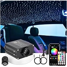 CHINLY Twinkle 150pcs 6.5ft 0.03in Starlight Headliner Fiber Optic Lights kit, Music Mode Bluetooth APP Control Remote, RGBW Star roof Lights for Star Headliner/Home Theater/Pool Ceiling
