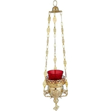 Christian Brands Hanging Sanctuary Lamp with Ruby Glass