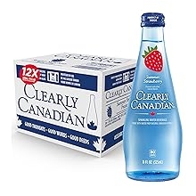 Clearly Canadian Summer Strawberry Sparkling Spring Water Beverage, Natural & Carbonated. 1 Case 12 Bottles x 325mL