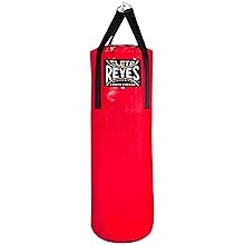 CLETO REYES Heavy Punching Bag for Adults Boxing Training Equipment, MMA, Kickboxing, Muay Thai, Nylon-Canvas, Large, Classic Red