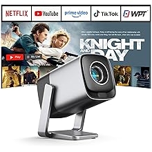 [Compatible with Netflix &amp; TOF Real-time Focus] Mini Projector with WiFi and Bluetooth, XuanPad Silver Smart Projector 4K Support, Dolby Audio &amp; Keystone, 210&deg; Rotatable Stand for Home
