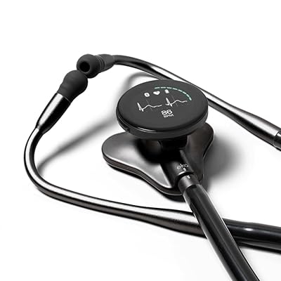 Eko CORE 500TM Digital Stethoscope 40x Amplification, Active Noise Cancellation, 3-Lead ECG, FDA-Cleared AI with Eko, Full-Color Display, Reimbursement Eligible Matte Black, COR501-BLKBLK