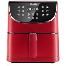 COSORI Air Fryer 5.8QT Oil-Free XL Electric Hot Air Fryers Oven, Programmable 11-in-1 Cooker with Preheat & Shake Reminder, Equipped Digital Touchscreen and Nonstick Basket, 100 Recipes, Red