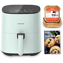 COSORI Air Fryer Pro LE 5-Qt Airfryer, With 20PCS paper liners, 10 Functions that Dry, Bake, Roast &Preheat, Shake Reminder, Up to 450F, 85% Oil less, Compact, 130+ Recipes, Dishwasher Safe, Green