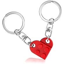 Couples Matching Stuff Gifts - Red Heart Keychain, Matching Couple Heart Keychains Decorations Christmas Valentines Day Gifts for Boyfriend Girlfriend