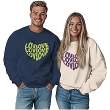 Couples Sweatshirt Unisex Crewneck Pullover Love Print Matching Hoodies 2025 Valentines Day Couple Gifts