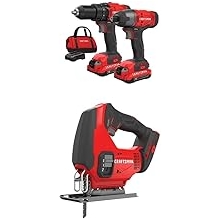 CRAFTSMAN Cordless Drill Combo Kit, 2 Tool & Jig Saw CMCK200C2 & CMCS600B