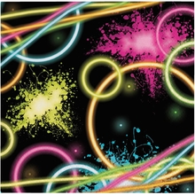 Creative Converting 16-Count Paper Lunch Napkins, Glow Party, 6.5 x 6.5-inch