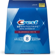Crest 3D White Luxe Whitestrip Teeth Whitening Kit, Glamorous White, 14 Treatments Each with 1 Upper 1 Lower, 28 Strips