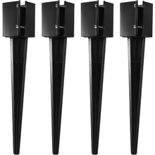 4Pcs 24 Heavy Duty 4x4 Fence Post Anchor Ground Spike Metal Black Powder Coated - Mailbox Post Anchors. Length: 24 inches, Outer Dimension: 4&rdquo; x 4&rdquo; Fit 3.5&rdquo; x 3.5&rdquo; Square Wood Post