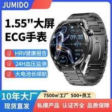 ساعة رجالية F200 متعددة الوظائف بشاشة مستديرة لقياس نسبة السكر في الدم ودهون الدم وتخطيط كهربية القلب وساعة رياضية ومكالمات بلوتوث وساعة ذكية