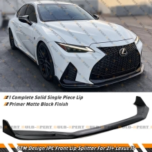 CTM Design Matt Black Front Bumper Lip Splitter Untuk Lexus IS300 IS350 2021-2024