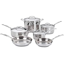 Cuisinart 77-10P1 10-Piece Chefs-Classic-Stainless Collection, Cookware Set