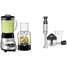 Cuisinart BFP-703BC Smart Power Duet Blender/Food Processor, Brushed Chrome, 3 cup, count of 6 & CSB-179 Smart Stick Variable Speed Hand Blender, Stainless Steel