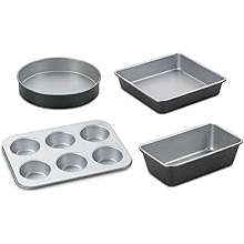 Cuisinart Chefs Classic Nonstick Bakeware 4-Piece Starter Set,Silver/Black