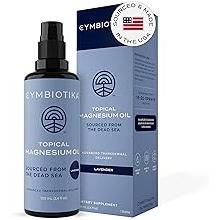 CYMBIOTIKA Topical Magnesium Oil Spray for Body, USA Made, Supplement for Leg Cramps, Muscle, Joint Health & Sleep Support, Includes Magnesium Chloride, Lavender Extract, Aloe Vera - Skin Applicator