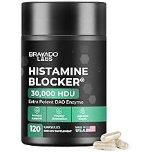 Bravado Labs DAO Supplements Histamine Blocker   Extra Potent 30,000 HDU DAO Enzyme Formula for Histamine Digest & Immune Support   for Food-Related Histamine Intolerance - Daily Use - 120 caps.