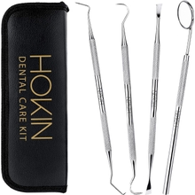 Dental Tools HOKIN Plaque Remover Teeth Cleaning Tool 4 Pcs Dental Care Kit Tooth Filling Repair Set Stainless Steel Dental Tools for Men Women Kids and Pet Care