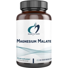 Designs for Health Magnesium Malate - Chelated Magnesium as Di Magnesium Malate - Highly Bioavailable Form to Support Energy, Bone Health  Muscle Recovery 120 Magnesium Malate Capsules