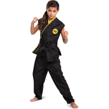 Disguise Cobra Kai Costume For Kids, Official Cobra Kai Costume Kids Gi With Black Belt