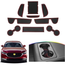Kemas kini SKTU untuk 2023 2024 Mazda CX-30 CX-30 Tikar Slot Pintu 2020-2024 CX-30 CX-30 DM Non-Slip Interior Door Groove Gate Pad Fit Door Compartment Cup Center Pelapik Konsol Hiasan Aksesori Kereta Merah
