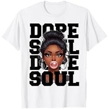 Dope Soul Urban Graphic Fashionista Portrait Messy Bun T-Shirt